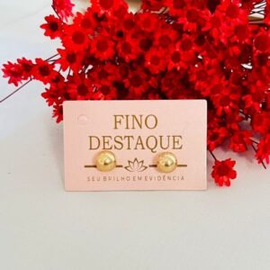 Brinco Bolinha Pequena Banhada a Ouro 18K
